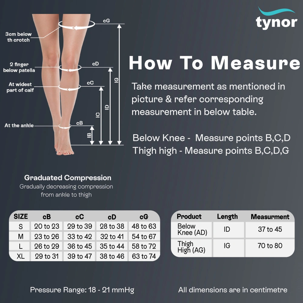 Medical Compression Stocking Knee High Class 2 (Pair)