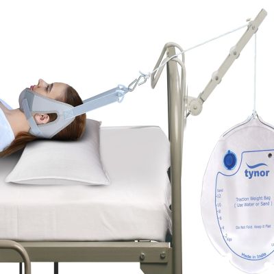 Tynor Cervical Traction Kit (Sleeping) with Weight Bag, Grey, Universal Size, 1 Set